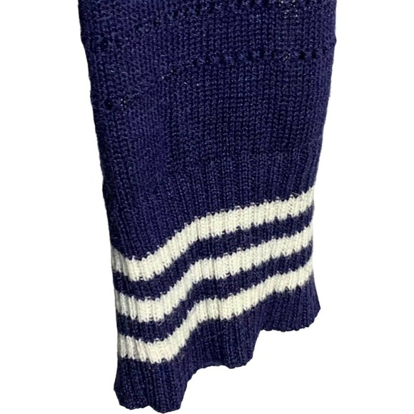 Kenar Women's‎ Sweater Pullover Top Blue White Stripe Sheer Crew Neck Size Small - Picture 4 of 6